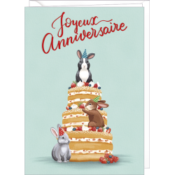 Carte double d'anniversaire « Miam ! » illustrée par Rosie HILYER