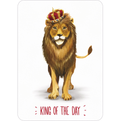 Carte d'anniversaire pour homme ou adolescent « King of the day » illustrée par Rosie HILYER