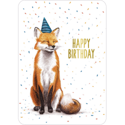 Carte d'anniversaire pour fille ou garçon « Fox » illustrée par Rosie HILYER